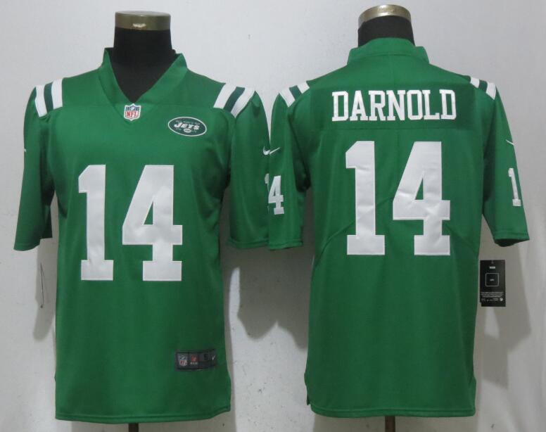 Men New York Jets #14 Darnold Navy Green Color Rush Limited NFL Jerseys